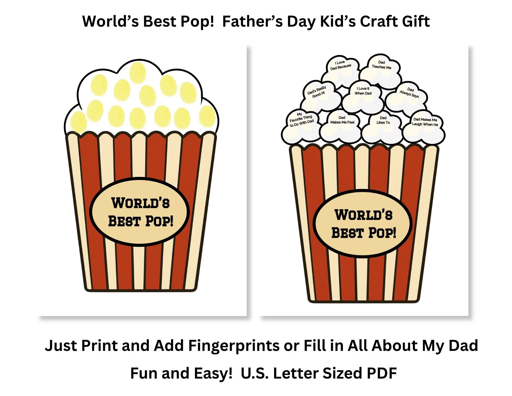 41 Easy Popcorn Crafts for Kids 10 Father's Day Fingerprint Craft and All About My Dad Activity…