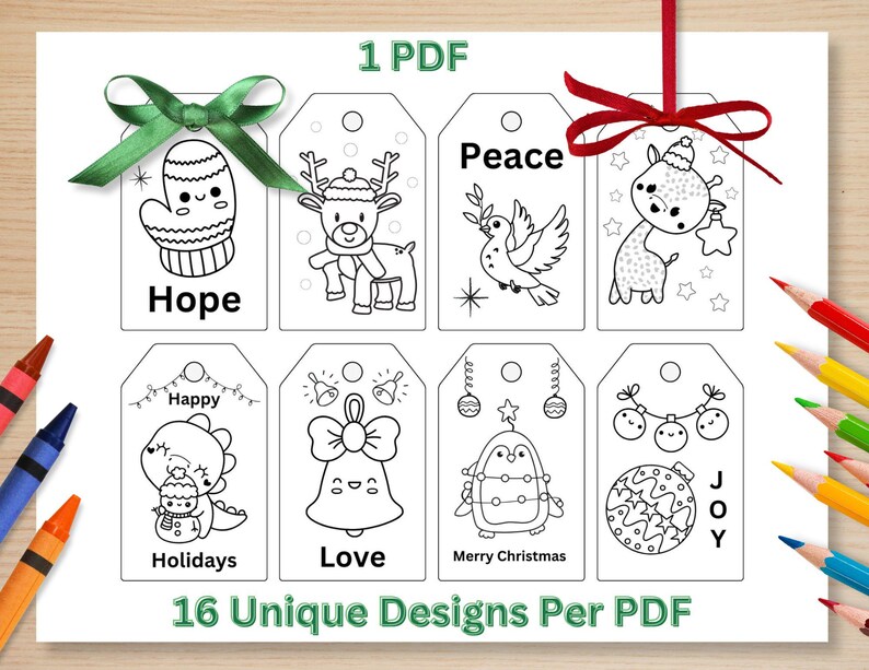 Cute & Fun Personal Christmas Coloring Gift Tags Printable. Creative ...