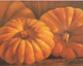 Photo reproduction of my original oil painting “Ready for Market” Fall painting