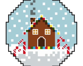Gingerbread House Cross Stitch Pattern