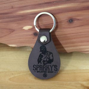 Personalized Laser Engraved Leather Keychain