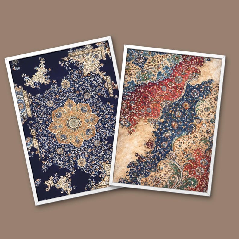 Vintage Persian Rug Print Set – Boho Gallery Wall Art (A4 Digital ...