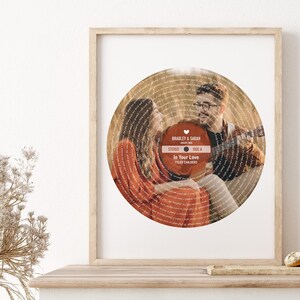 Letras personalizadas impressas, música da primeira dança, música de casamento, aniversário de papel, presente para casais, presente de aniversário