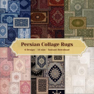 Vintage Persian Rug Collage Art | A4 Prints (Digital Download)