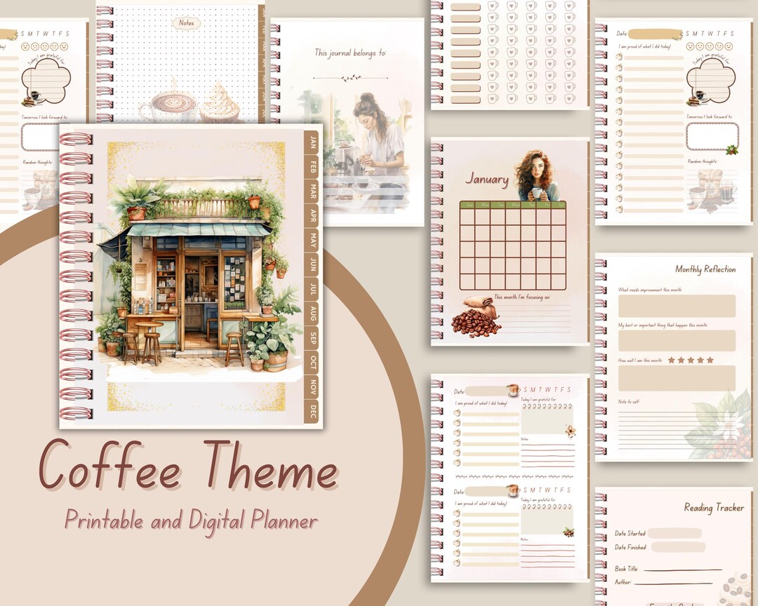 Daily Planner Coffee Theme Journal Planner Printable Coffee Planner ...