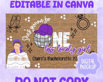 One Less Lonely Bach Banner Template | Editable Canva, 36x60 | HAND DRAWN ELEMENTS (Digital Download)