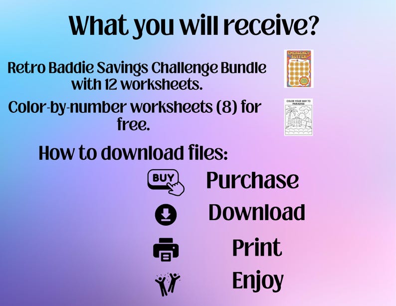 Retro Savings Challenge Bundle – Printable Money Trackers (PDF Download ...