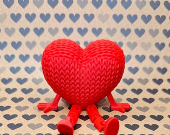 Articulated Leg Heart – 3D Printed Knitted Decor