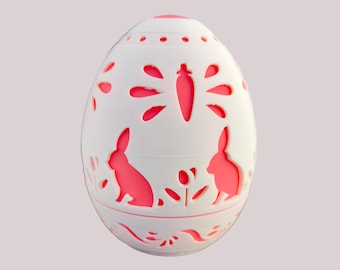 3D Printed Easter Egg Treat Box: Bunny & Carrot Design