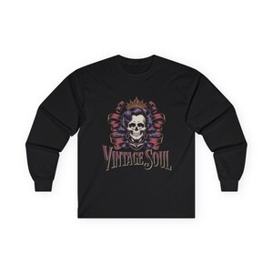Unisex Ultra Cotton Long Sleeve Halloween Tee with Skeleton