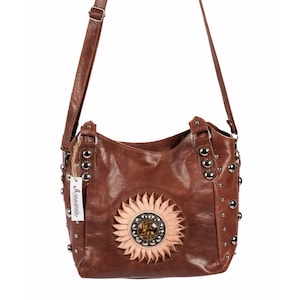 Handmade Leather Crossbody Tote Bag: Dark Brown Full-Grain Leather