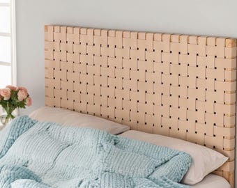 Handcrafted Leather Headboard - King/Queen Size Wall-Mounted & Freestanding