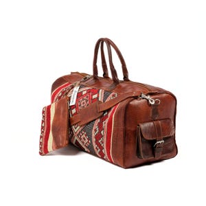 Premium Leder Seesack + Free Wristlet Portemonnaie, Reisetasche, Kelim Seesack, Geschenk Tasche