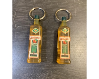 Berentzen Appel Apple Liqueur Liquor Keychain Key Ring Lucite Bottle Opener Set