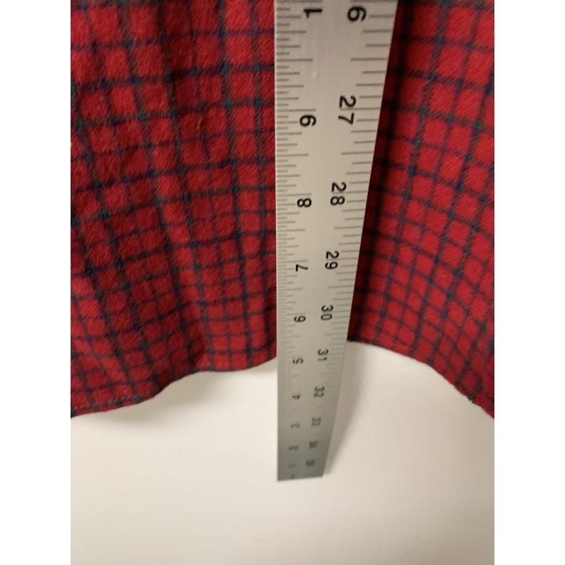 Vintage Pendleton Shirt Mens XL Red Plaid Wool Flannel Elbow Patch Made In USA image 7