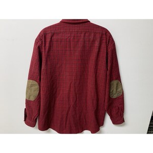 Vintage Pendleton Shirt Mens XL Red Plaid Wool Flannel Elbow Patch Made In USA image 6
