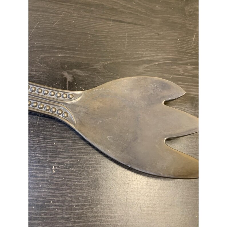 Wilton Armetale "Flutes and Pearls" Large Salad Serving Fork & Spoon Silver image 10