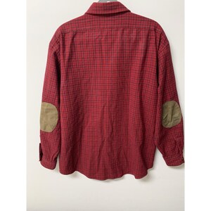 Vintage Pendleton Shirt Mens XL Red Plaid Wool Flannel Elbow Patch Made In USA image 5
