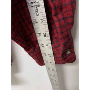 Vintage Pendleton Shirt Mens XL Red Plaid Wool Flannel Elbow Patch Made In USA image 8