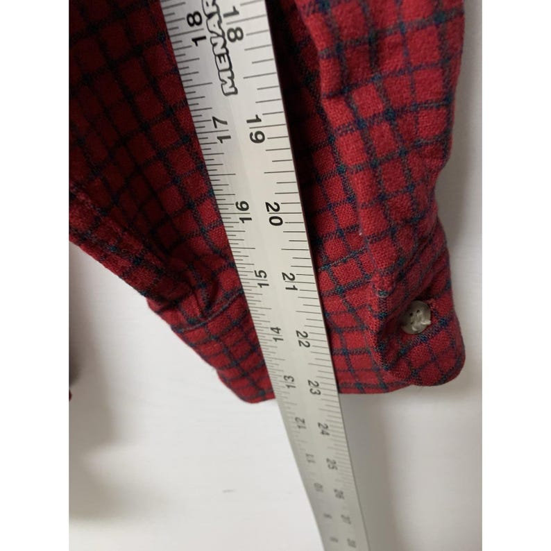 Vintage Pendleton Shirt Mens XL Red Plaid Wool Flannel Elbow Patch Made In USA image 8