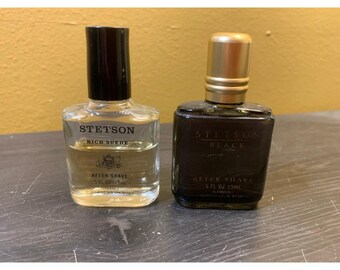 Vintage Coty STETSON Rich Suede & Black After Shave MINI Travel Size 0.5 Oz