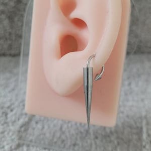 16g 18g Cartilage Horseshoe Silver Long Point Spike Cone Ends gauge Hoop Earring piercing ear silver Conch Daith Helix TSS6254 single pair