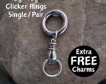 Pair or Single Hold onto Hope Hand Charm Clicker Ring Hoop 2g 4g 6g 8g 10g 12g 14g 16g punk Gauges Earring piercing ear silver plugs hanger