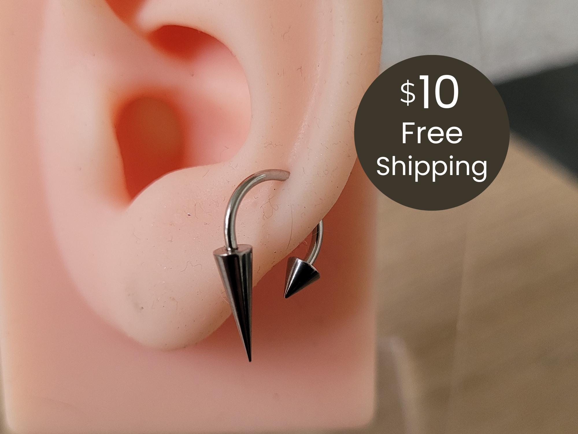 ま*ろ様 美品 CTHY HERITAGE シルバー / SPIKE EAR C 16g or 18g Cartilage Ring Silver Horseshoe Long Point Spike Cone