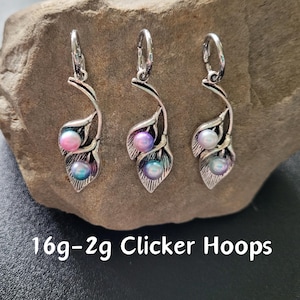 Fairy Clicker Hoop Ring Single 2g 4g 6g 8g 10g 12g 14g 16g punk Gauges Earring piercing ear silver plugs charm hanger women purple pink boho