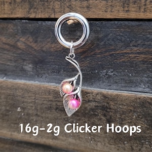 Fairy Clicker Hoop Ring Single 2g 4g 6g 8g 10g 12g 14g 16g punk Gauges Earring piercing ear silver plugs charm hanger women pink boho gift