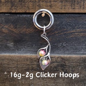 Fairy Clicker Hoop Ring Single 2g 4g 6g 8g 10g 12g 14g 16g punk Gauges Earring piercing ear silver plugs charm women blue green boho gift