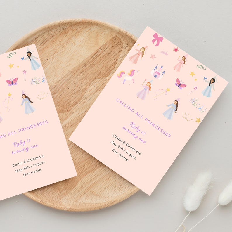 Whimsical Princess Party Invite • Editable Canva Birthday Template for Girls image 5