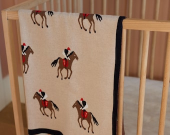 Baby Decke Pferd Muster | Kuscheldecke | Western Neutral Neugeborenen Bettwäsche