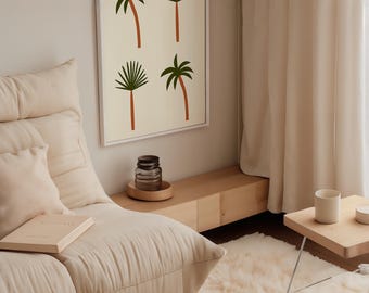 Minimalistisches Palmen Poster Set: Tropische Boho Wandkunst