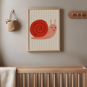 Estampado de caracol feliz: arte animal caprichoso, colores suaves. imagen 8