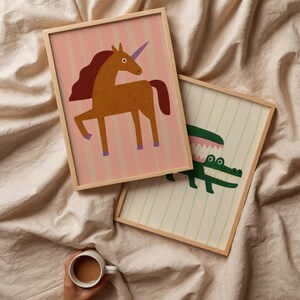 Funny Crocodile Print – Unframed Canvas, Safari Nursery Art image 3