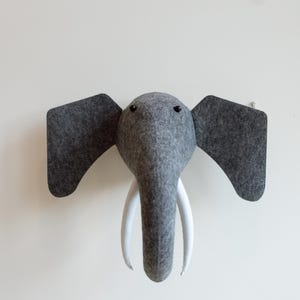 Felt Elephant Head Wall Mount: Nursery & Kids Room Decor