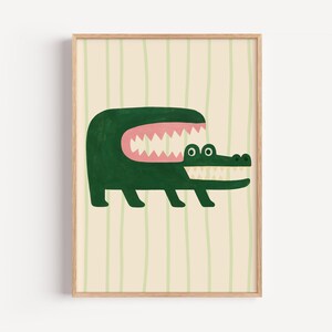 Funny Crocodile Print – Unframed Canvas, Safari Nursery Art image 5