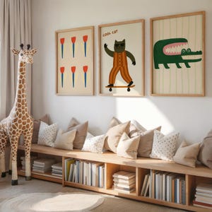 Funny Crocodile Print – Unframed Canvas, Safari Nursery Art image 7