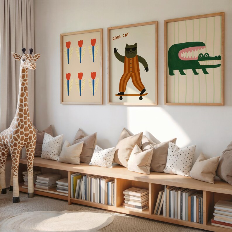 Funny Crocodile Print – Unframed Canvas, Safari Nursery Art image 7