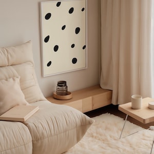 Dalmatian Poster - Minimalist Black and White Abstract Spots Wall Art - Modern Dog Decor  | Rolled Posters
