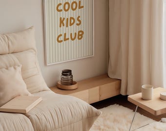 Cool Kids Club Poster – Modern Playroom Typography Art