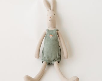 Coniglietto di peluche / Bambola di peluche neutra / Morbido complemento d'arredo per cameretta di neonati, culla e bambini piccoli