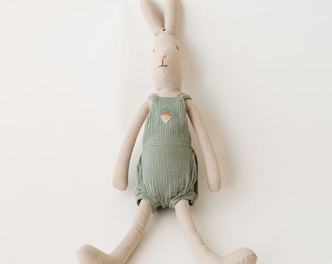 Bunny Rabbit Plush Toy | Neutral Stuffed Doll | Soft Nursery Newborn Crib Toddler Room Decor