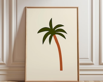 Minimalist Palm Tree Print: Tropical Beach Art (Digital Download)