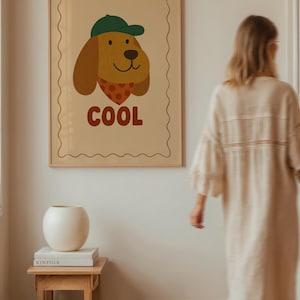 クールな犬のデジタルウォールアート | 子供部屋、保育園、プレイルームに使える楽しい子犬のプリント | かわいい動物のダウンロード