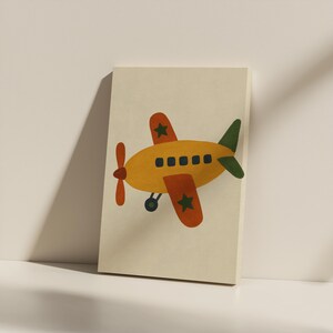 Retro Airplane Canvas Print: Travel-Themed Kids Room Decor