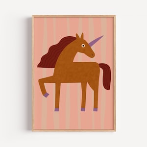 Whimsical Unicorn Poster: Fantasy Animal Print for Nursery
