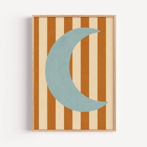 Lámina decorativa con diseño lunar para habitación infantil: Lámina celestial minimalista (descarga digital)