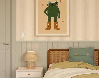 Frog Wall Art | Kids Nursery Decor | Animal Poster Playroom Scandinavian Print